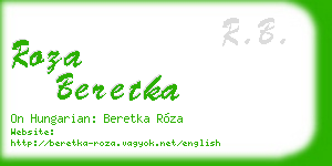 roza beretka business card